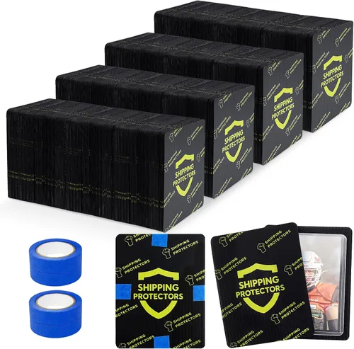 Vista 8 de Paquete de 1000 protectores de envío de tarjetas intercambiables de 3.5 x 4.5 pulgadas con 8 rollos de cinta, hoja corrugada resistente para envío