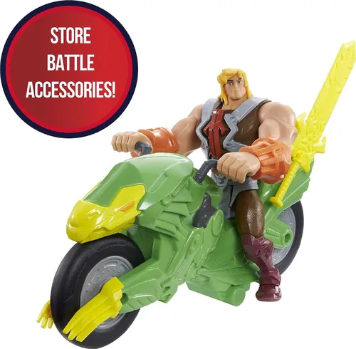 Vista 2 de Masters of the Universe He-Man y la figura de acción vehículo basado en series animadas personajes de batalla articulados regalo para mayores de 4