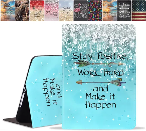 Vista 31 de Funda para Samsung Galaxy Tab A8 de 10.5 pulgadas (SM-X200/X205/X207), funda delgada de piel sintética con función de encendido y apagado automático