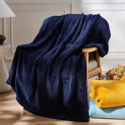 Vista 58 de NEWCOSPLAY Manta de Tiro Súper Suave Aqua Franela Sedosa Premium Fleece con Patrón de Hojas Ligera Manta de Cama para Uso en Todas las Estaciones