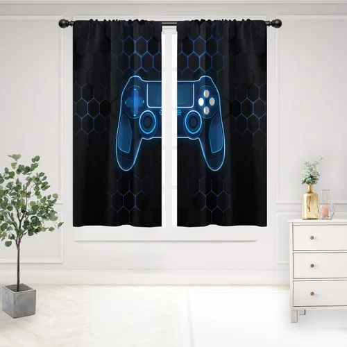 Vista 25 de Cortinas de cocina de estilo granja occidental con bolsillo para cortinero, pequeñas y cortas, estilo café rústico, cabaña, puerta de granero