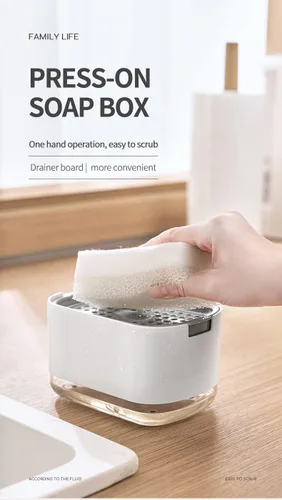 Vista 3 de Dispensador de jabón para platos, sensor de mano de plástico inteligente, dispensador de jabón 2 en 1, dispensador de jabón para cocina, dispensador
