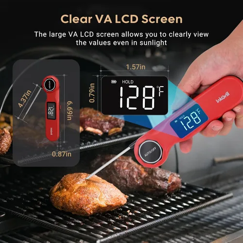 Vista 5 de Termómetro digital de lectura instantánea recargable impermeable para carne 0.5 Sec Professional Grill Thermometer Kitchen Cooking with
