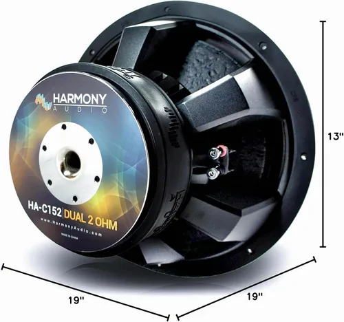 Vista 10 de Harmony Audio Subwoofer de coche de 15" dual 2 ohmios 2800W HA-C152 carbono