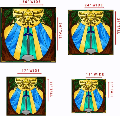 Vista 4 de Triforce Sword - Lámina para vidrieras (11 x 11 pulgadas)