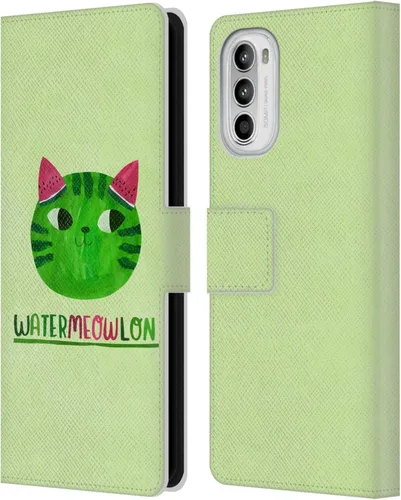 Vista 15 de Head Case Designs Officially Licensed Planet Cat Avocato Puns Leather Book Wallet Case Cover Compatible with Motorola Moto G52
