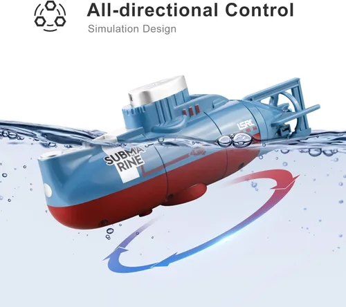 Vista 4 de GoolRC Mini submarino RC, LSRC-SMI barco de control remoto impermeable buceo juguete (azul)