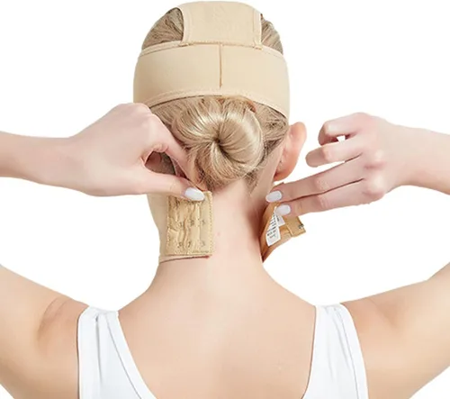 Vista 5 de Cinturón de dormir de cara completa, reutilizable, en forma de V, para adelgazar, correa para mascarilla, moldeador de masaje fino, cinturón facial