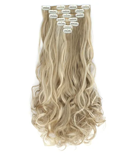 Vista 24 de OneDor® Extensiones de cabello sintético rizado de 20 pulgadas, 7 unidades, 4.53 oz (#99J rojo vino)