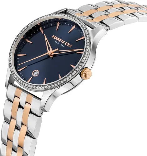 Vista 2 de Kenneth Cole Reloj clásico de las señoras de Nueva York (Modelo KCWLH2126003), AzulPlateado, Reloj delgado