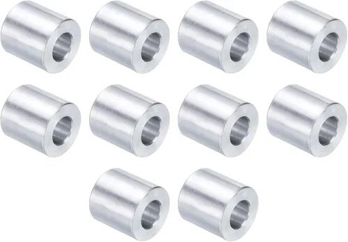 Vista 6 de uxcell 10 piezas de espaciador de aluminio con 1/2" de diámetro interno x 1" de diámetro exterior x 1" de longitud, con acabado liso, espaciador
