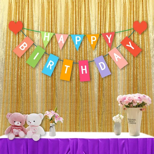 Vista 6 de Cortinas de fondo de lentejuelas brillantes de 2 x 10 pies, cortinas de telón de fondo de boda para baby shower, cumpleaños, hogar, fiesta, evento