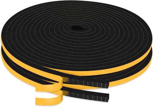 Vista 9 de Square Foam Weather Stripping for RV Doors & Extra Large Gaps 1x1In Sellos puertas de remolque, cámper y garaje, bloquea insectos, corrientes