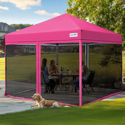 Vista 13 de Toldo desplegable Quictent Ez con pantalla de malla para carpa, con laterales de malla