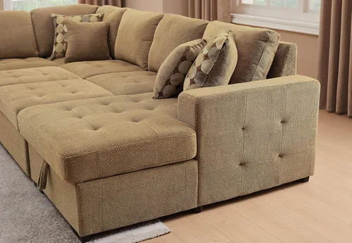 Vista 4 de THSUPER Sofá Seccional con Cama de 123 pulgadas con Cama Extraíble, Sofás Seccionales de Gran Tamaño con Chaise de Almacenamiento Sofás
