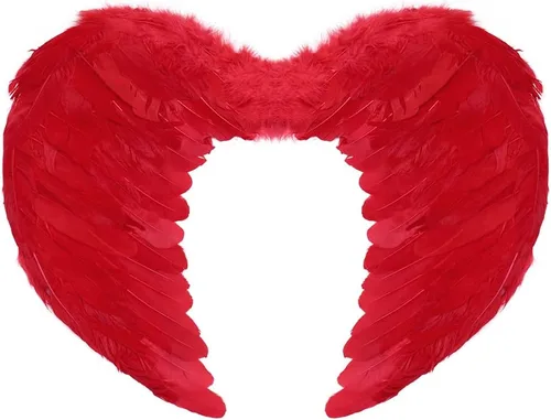 Vista 5 de IBTOM CASTLE Disfraz de ángel diablo para niños, disfraz de Cupido para el día de San Valentín, falda tutú + alas de ángel+diadema de halo+varita