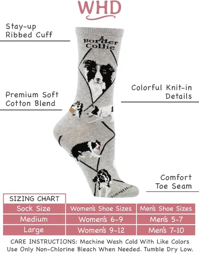 Vista 3 de Border Collie Socks for Women Gift for Dog Lovers