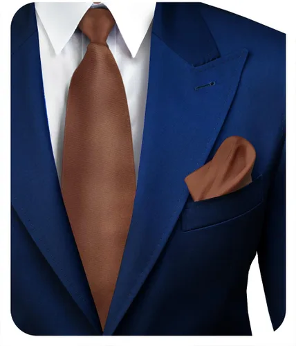 Vista 56 de Juego de corbata de satén sólido y pañuelo de bolsillo para hombre, conjunto de corbata a juego para hombre Ámbar