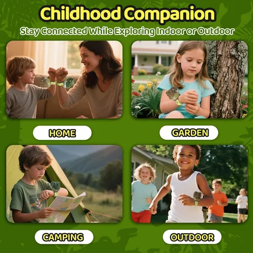 Vista 7 de Vvinca Walkie Talkies de dinosaurio para niños, paquete de 2 – Juguetes de juguete al aire libre para niños de 3 a 12 años, 1000 pies de largo