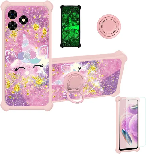 Vista 87 de jioeuinly JSF-DJS - Funda compatible con Nothing Phone 2a con protector de pantalla de vidrio templado, policarbonato duro + silicona suave, soporte