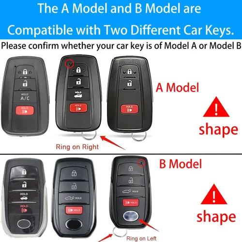 Vista 2 de Kirsnda Funda para llavero compatible con Toyota Camry RAV4 Highlander Avalon C-HR, Prius, Corolla, ect Accesorios para llaves remotas inteligentes