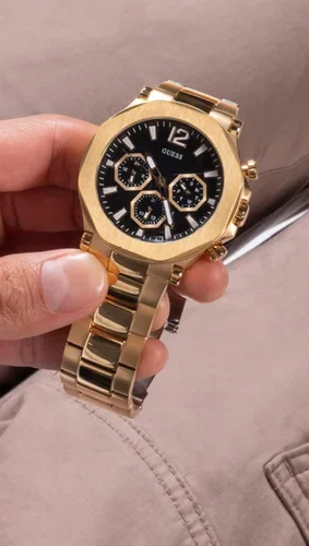 Vista 5 de GUESS US - Reloj multifunción de corte dorado para hombre