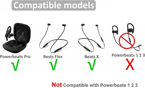 Vista 3 de Reemplazo de punta de oreja para Powerbeats Pro/Beats Flex, auriculares de repuesto para auriculares de gel para oídos, compatible con Powerbeats