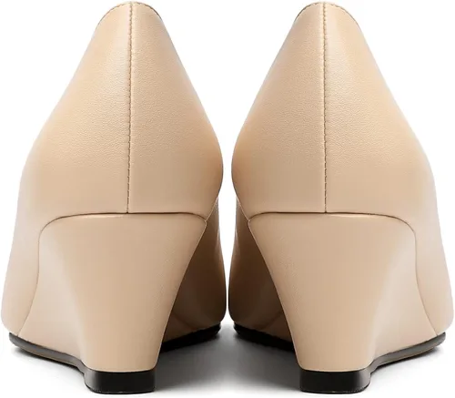 Vista 6 de Eldof Zapatos de tacón bajo con punta cuadrada para mujer, zapatos de tacón alto de 2 pulgadas con punta de casquillo y tacones de cuña para vestir