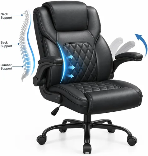 Vista 9 de Silla de Oficina Ejecutiva AnyGod, Sillas de Escritorio Ergonómicas y Cómodas para Computadora con Reposabrazos Abatibles, Soporte Lumbar, Respaldo