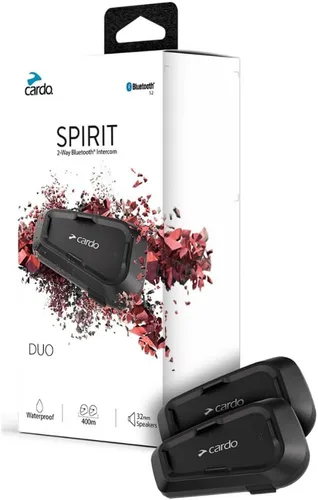 Vista 10 de Cardo Spirit HD - Auriculares de comunicación Bluetooth para motocicleta, color negro, paquete individual