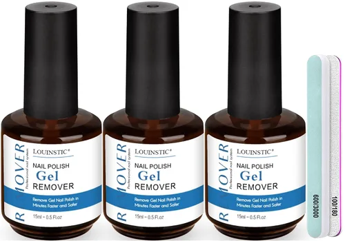 Vista 10 de LOUINSTIC Removedor de esmalte de gel – 0.5 onzas líquidas rápido, sin acetona, elimina fácilmente el esmalte de uñas de gel en 2-5 minutos, baja