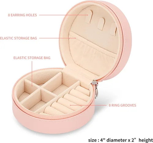 Vista 4 de Paquete de 3 cajas de joyería cajas de joyería para mujeres y organizador de joyas de viaje con espejo y caja de joyería pequeña caja organizadora