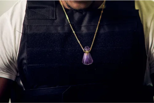 Vista 52 de Perfume Bottle Necklace Heart Shape, Amethyst Necklace Healing Crystal for Women, Essential Oil Diffuser Bottle Necklace Jewelry for Liquid
