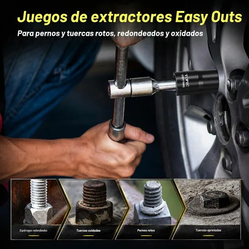 Vista 5 de Topec Kit de extractor de pernos de 24 piezas, 3/8 '' 1/2 '' Juego