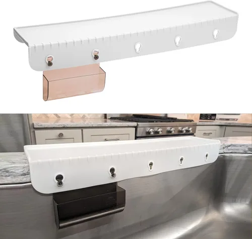 Vista 10 de SiliSink - Protector de borde de silicona para fregadero de cocina, se adapta a 3.75 a 4 pulgadas de ancho, el protector de bordes de silicona