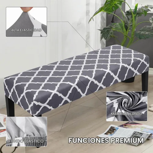 Vista 3 de SearchI Funda para Banco de Comedor, Fundas Largas Elásticas y Lavables para Asiento de Banco, Funda Rectangular para Banco de Mesa de Comedor