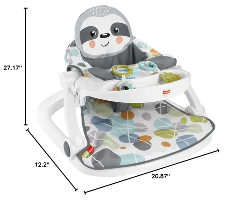 Vista 7 de Fisher-Price - Silla portátil para bebé Sit-Me-Up con bandeja para bocadillos, juguetes de actividad sensorial para recién nacidos y almohadilla