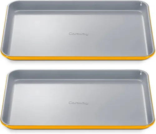 Vista 12 de Caraway Bandeja pequeña de cerámica antiadherente para hornear (9 x 13 pulgadas), no tóxica, sin PTFE ni PFOA, apta para horno, núcleo de acero Negro