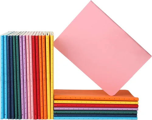 Vista 10 de EUSOAR Cuaderno en blanco, paquete de 24 cuadernos A6 de 3.9 x 5.5 pulgadas, 60 páginas sin forro, diario de viaje, juego de bloc de notas a granel