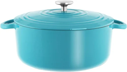 Vista 11 de Chantal Juego de horno holandés de hierro fundido, 3 y 7 cuartos de galón, esmalte premium formulado en Estados Unidos, azul marino