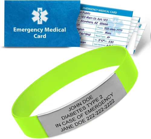 Vista 12 de Medical ID Bracelet Custom Engraved – Emergency Medical Alert Bracelet for Men & Women – Personalized Medical ID Bracelet Waterproof Silicone & Negro
