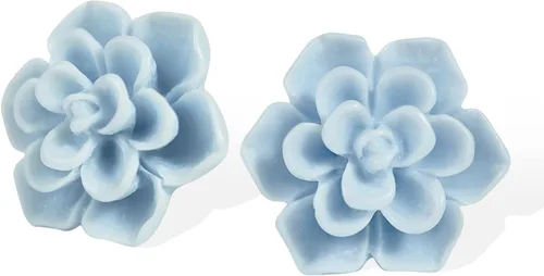 Vista 8 de Handmade Succulent Earrings 13mm Hypoallergenic 925 Sterling Silver Post Soft Ceramic Resin Stud Earrings for Women Sensitive Ears