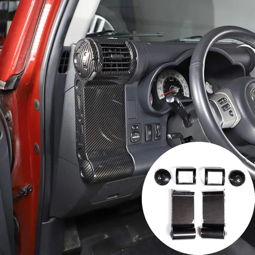 Vista 8 de Panel decorativo de marco de salida de aire lateral de tablero de automóvil ABS para Toyota FJ Cruiser (XJ10) 2007-2022, kit de ventilación de aire
