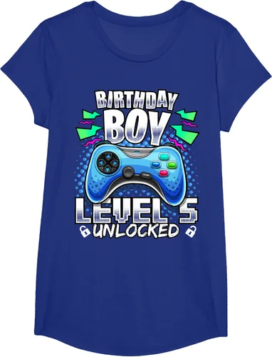 Vista 28 de Camiseta para niños con diseño de videojuegos desbloqueados de nivel 5 Negro