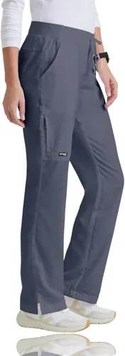 Vista 3 de Grey's Anatomy - Pantalón de uniforme médico de frente plano, con 6 bolsillos, para mujer