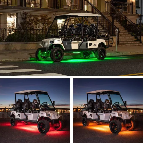Vista 5 de LEDGlow Kit de iluminación de neón para carrito de golf eléctrico de 6 plazas con luces LED de millones de colores de 12 V-72 V, compatible