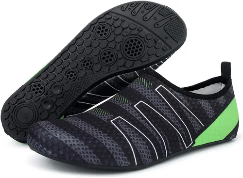 Vista 3 de QACOHU Zapatos de agua para hombre y mujer, zapatos de agua de secado rápido para buceo, surf, natación, playa, yoga