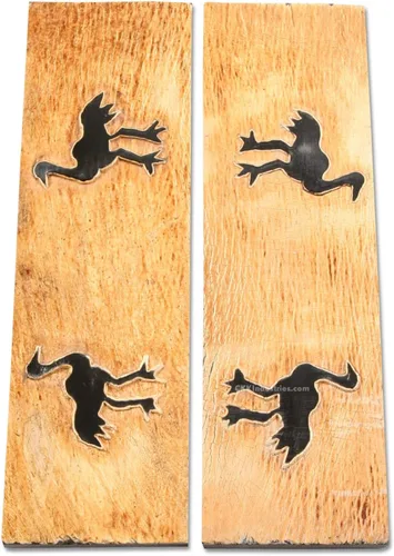 Vista 15 de Báscula de mango de cuerno de búfalo (corteza) - (Amber/Black) - (3.50 x 1.125 x 0.187)