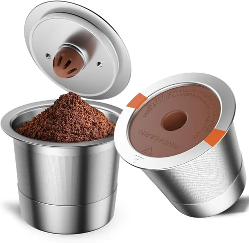 Vista 9 de RETHONE Cápsulas de café K Cup reutilizables, de acero inoxidable, K Cups reutilizables compatibles con cafeteras Keurig 1.0 y 2.0, K Cups