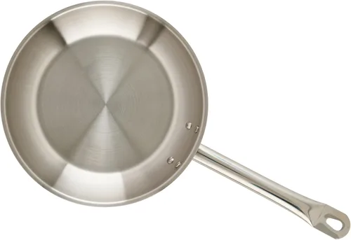 Vista 7 de Winco - Sartén de acero inoxidable de grado comercial de 9 pulgadas Apto para lavavajillas, distribución uniforme del calor, compatible